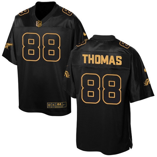 Men's Elite Demaryius Thomas Nike Jersey Black - #88 Pro Line Gold Collection NFL Denver Broncos